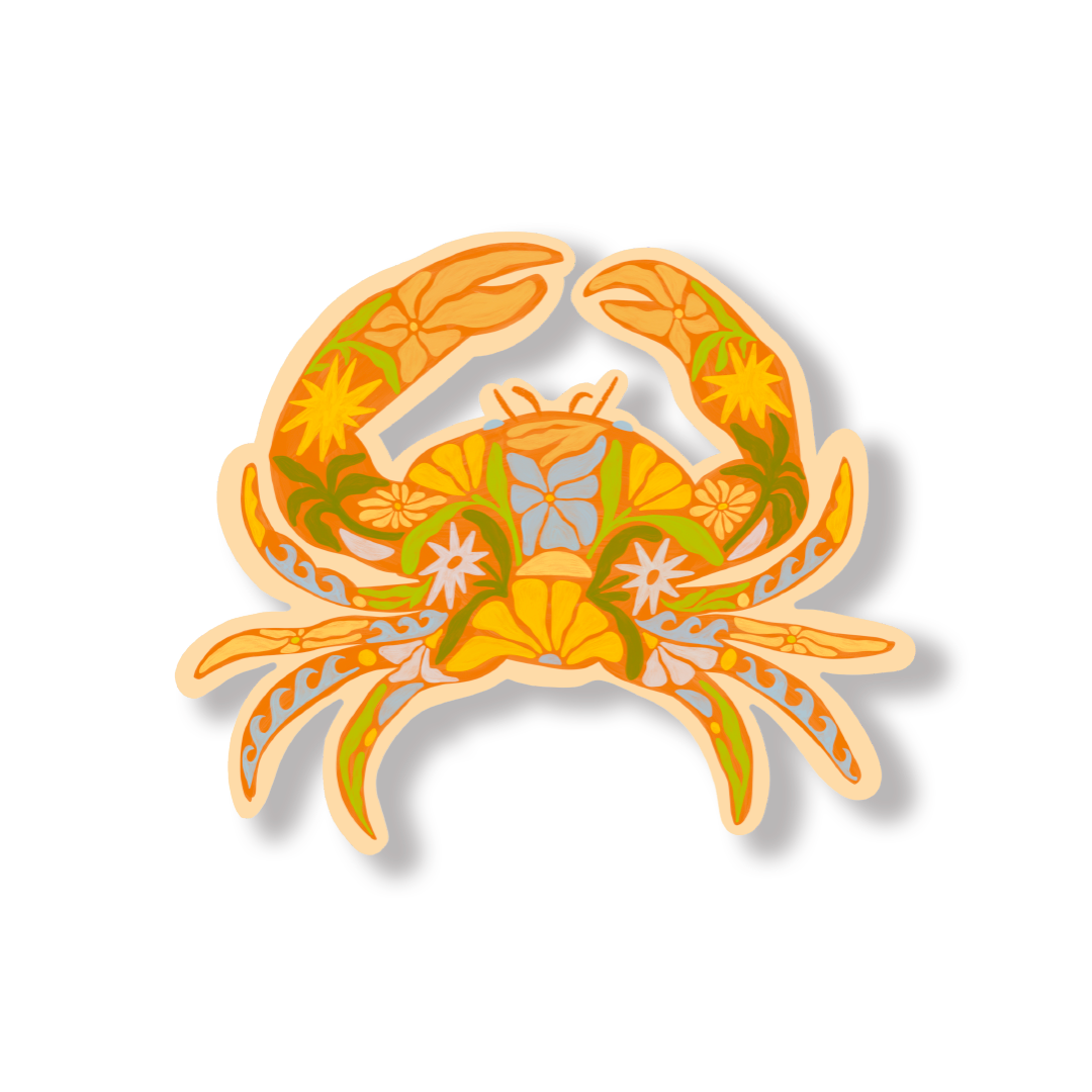 Floral Crab Sticker
