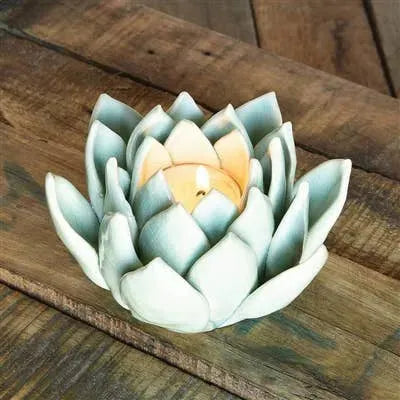 Succulent Tealight Holder - Pale Blue