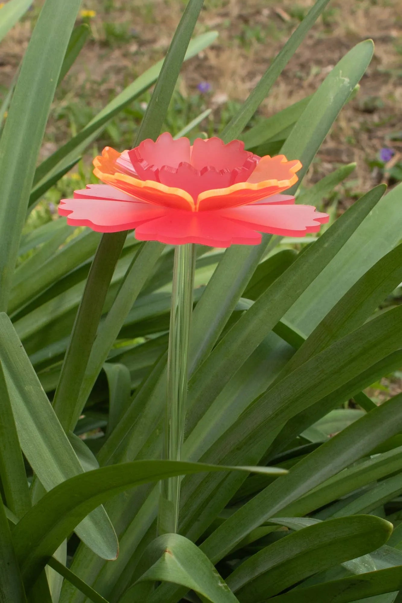 Mother's Day Carnation - Handmade glowing garden stake