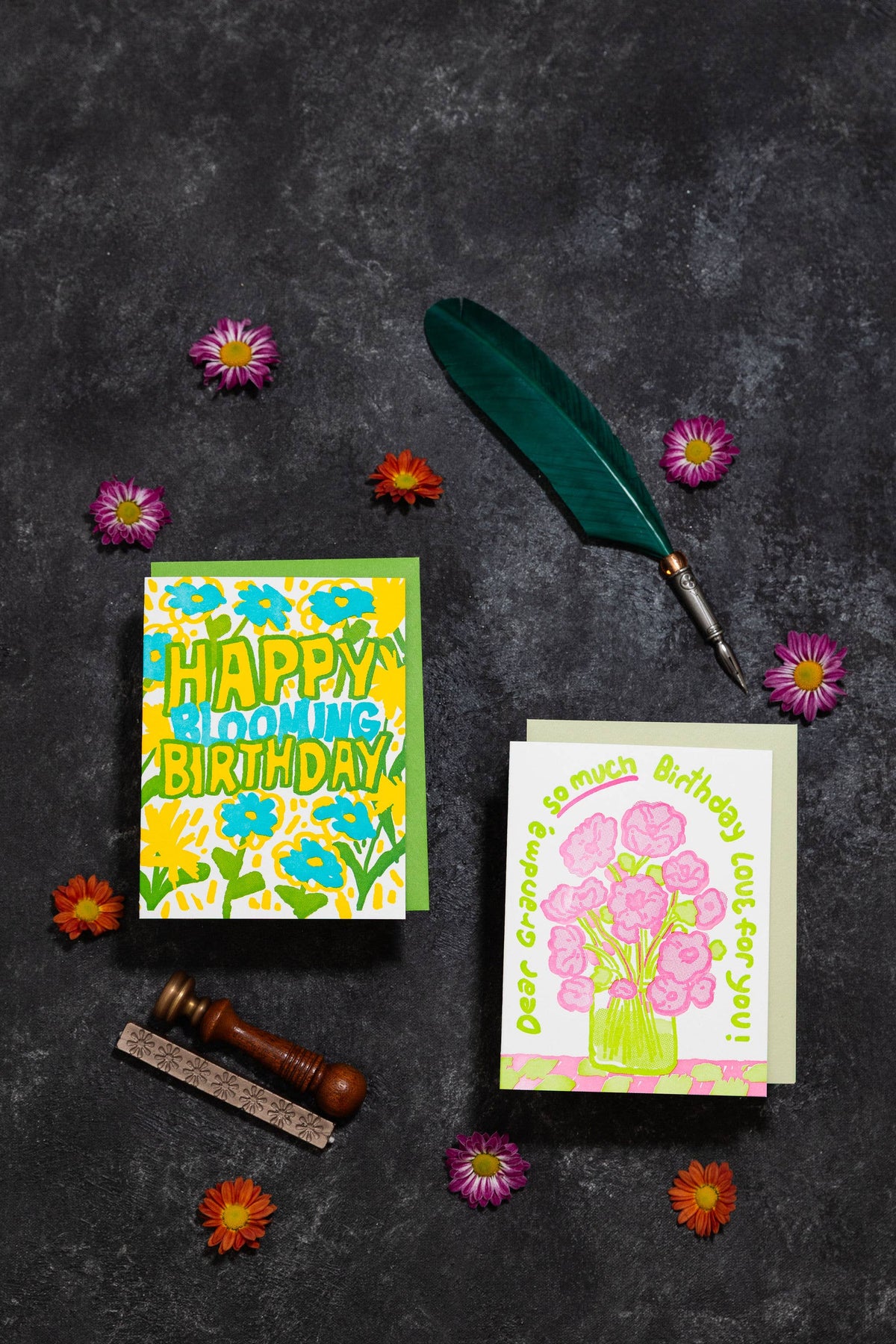 Happy Blooming Letterpress Birthday Card
