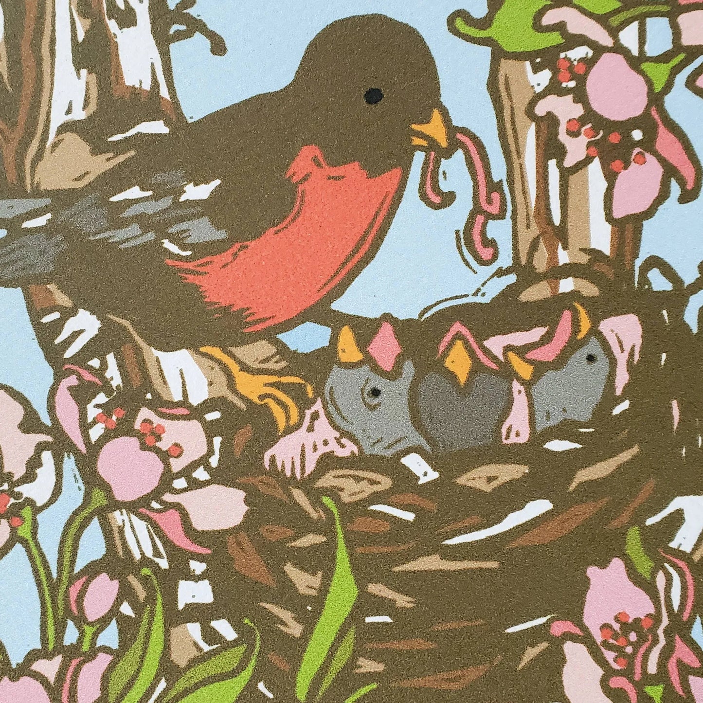 Mama Robin Red Breast Mother's Day Greeting Card