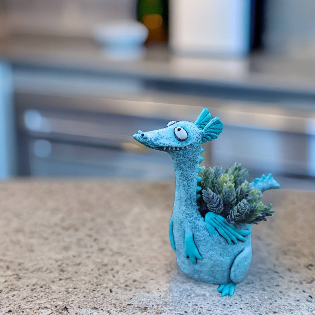 Drake Teal Dragon Blobhouse Planter