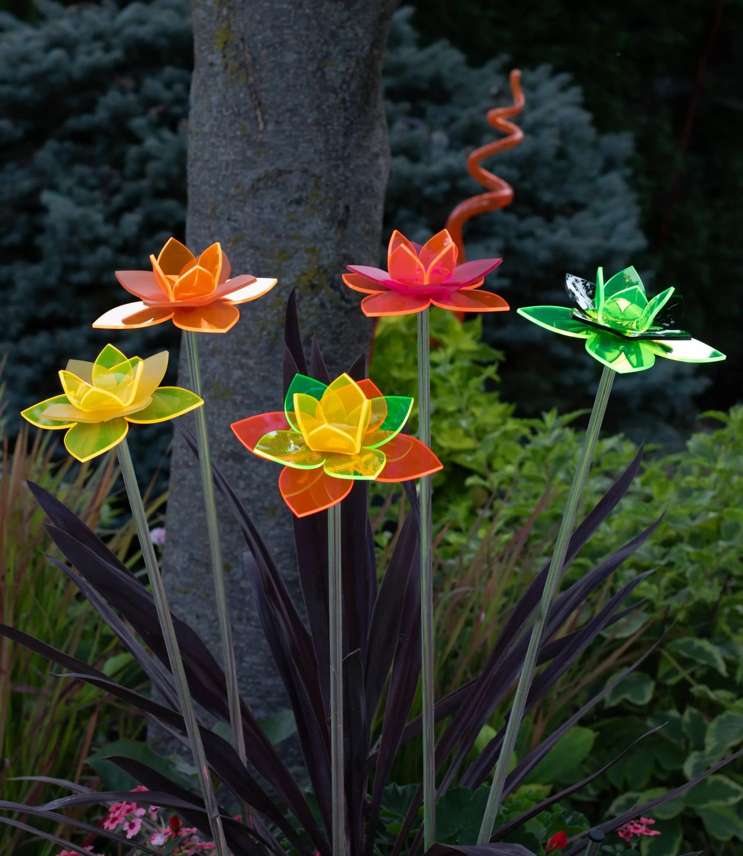Neon Pink Daffodil plant stake | spring decor line