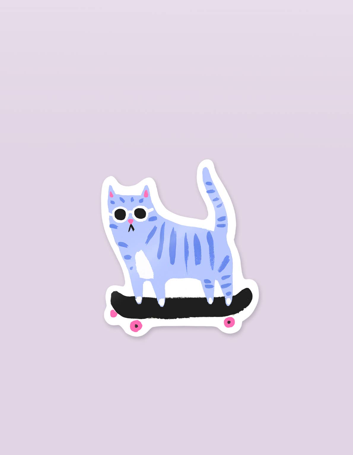 Skater Cat Die Cut Sticker
