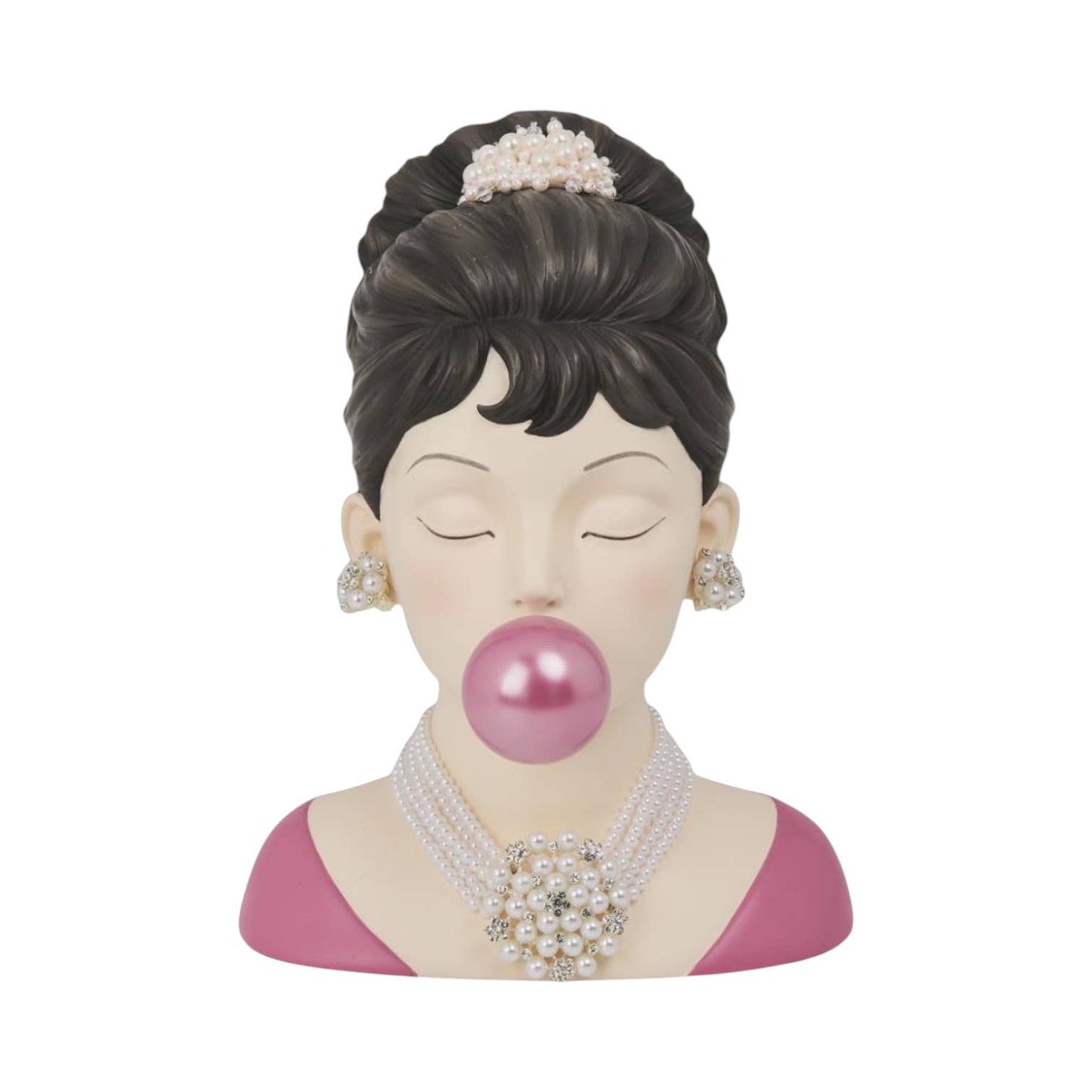 Pink Bubblegum Girl Head Vase