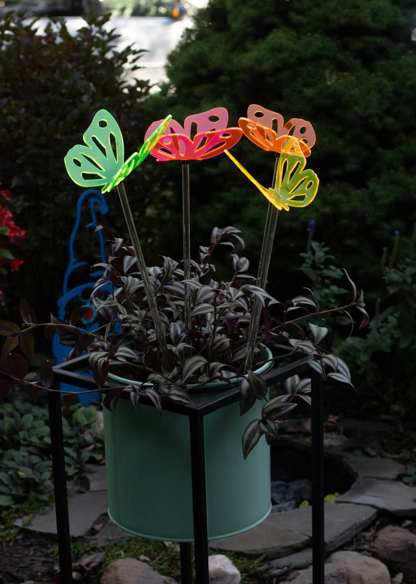 Fluorescent Butterfly stake - Butterfly garden