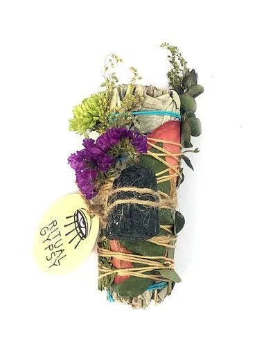 Ritual Wand + Tourmaline I White Sage Smudge Stick