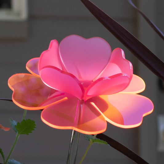 Pink Buttercup stake - Garden ornament
