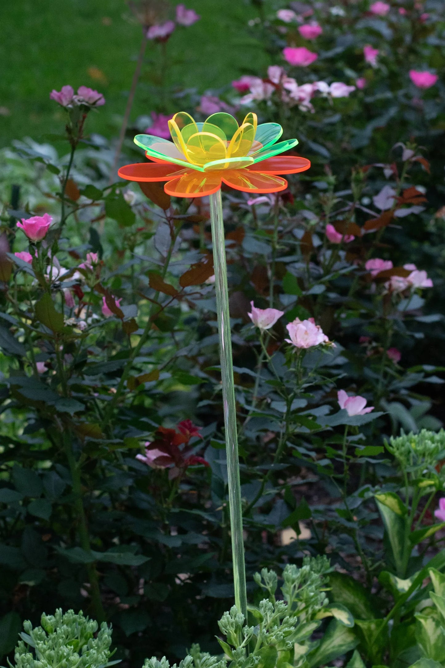 Glowing Multicolored flower stake | Spectrum Lotus