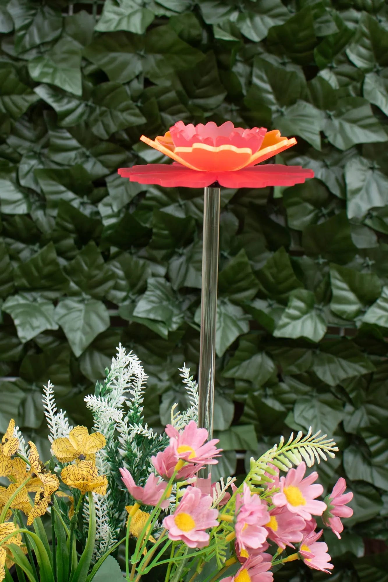 Mother's Day Carnation - Handmade glowing garden stake