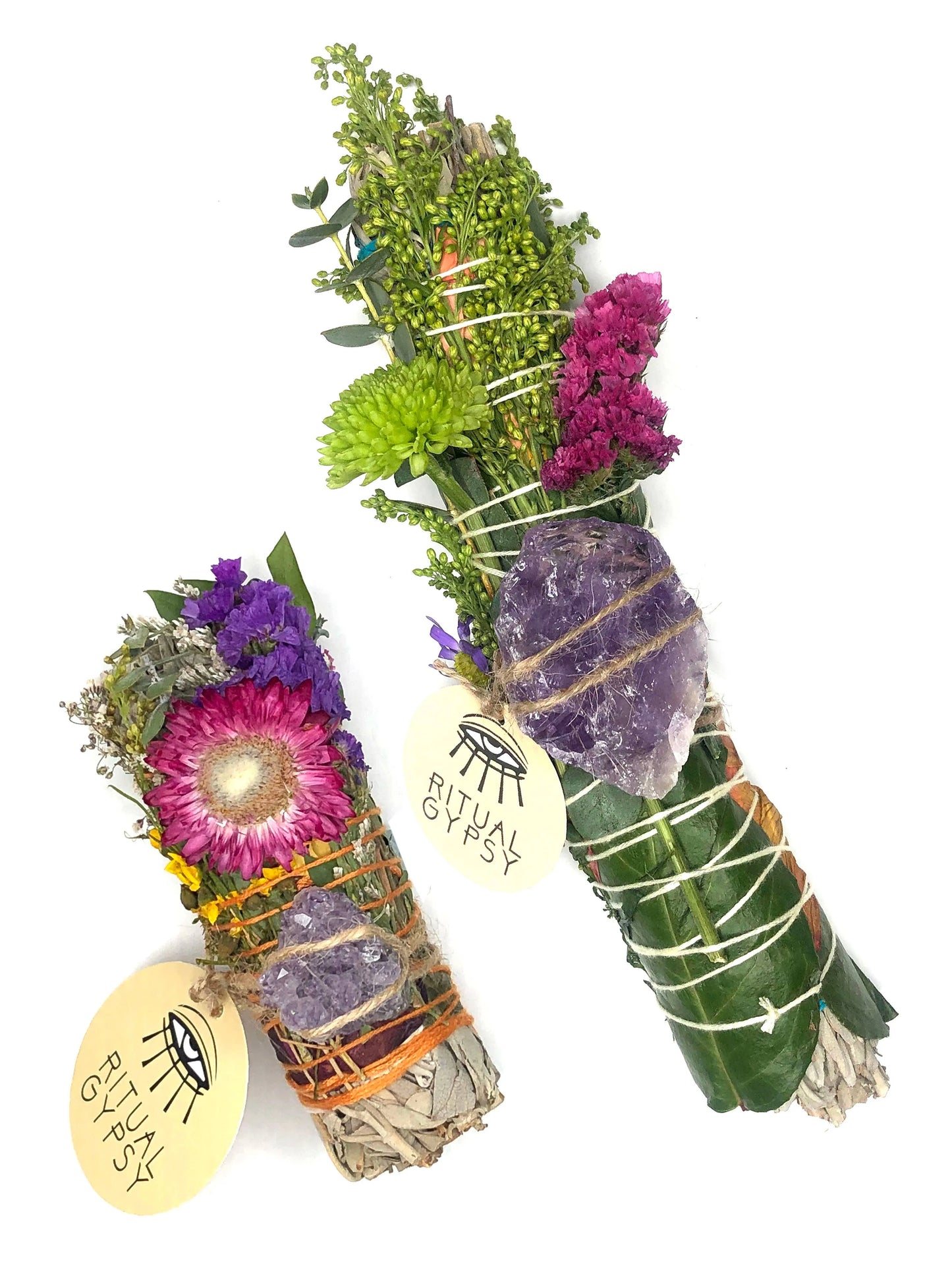 Ritual Wand + Amethyst I White Sage Smudge Stick
