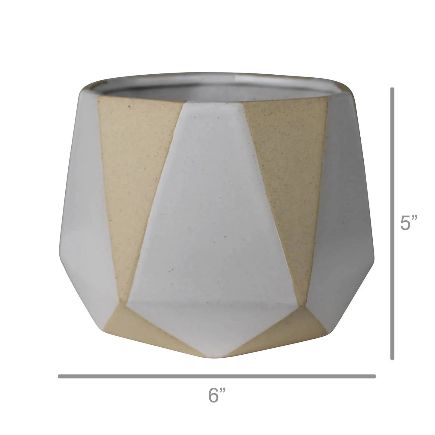 Calico Cachepot, Ceramic - White