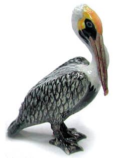 Porcelain Brown Pelican Figurine