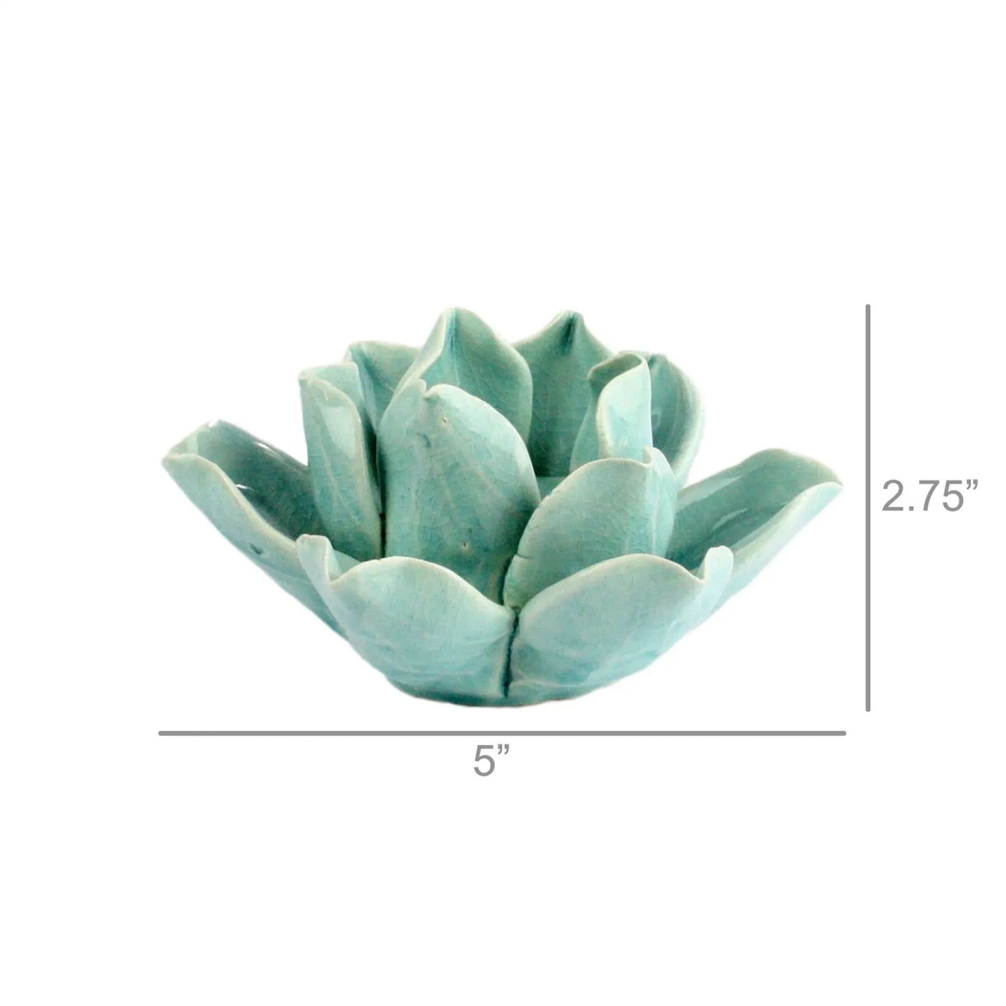 Lotus Tea Light Holder - Teal