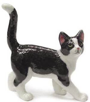 Porcelain Tuxedo Kitten Figurine