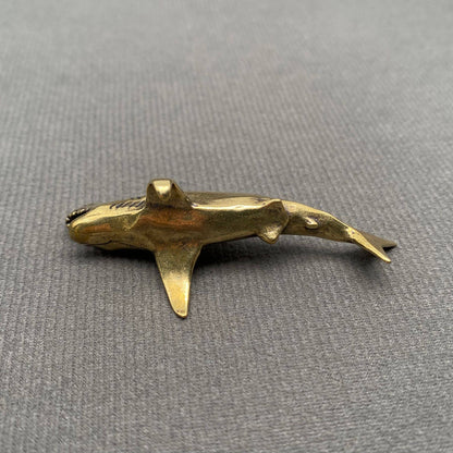 Brass Open Mouth Shark Crafts Desktop Ornaments Decoration