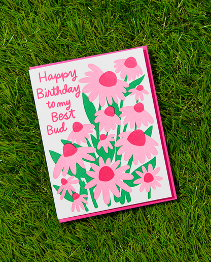 Best Bud Birthday Greeting Card