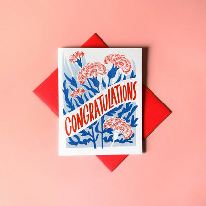 Congratulations Carnations Greeting Card