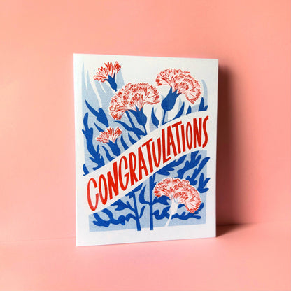 Congratulations Carnations Greeting Card