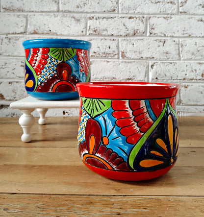 Mexican Talavera Tapered Planter