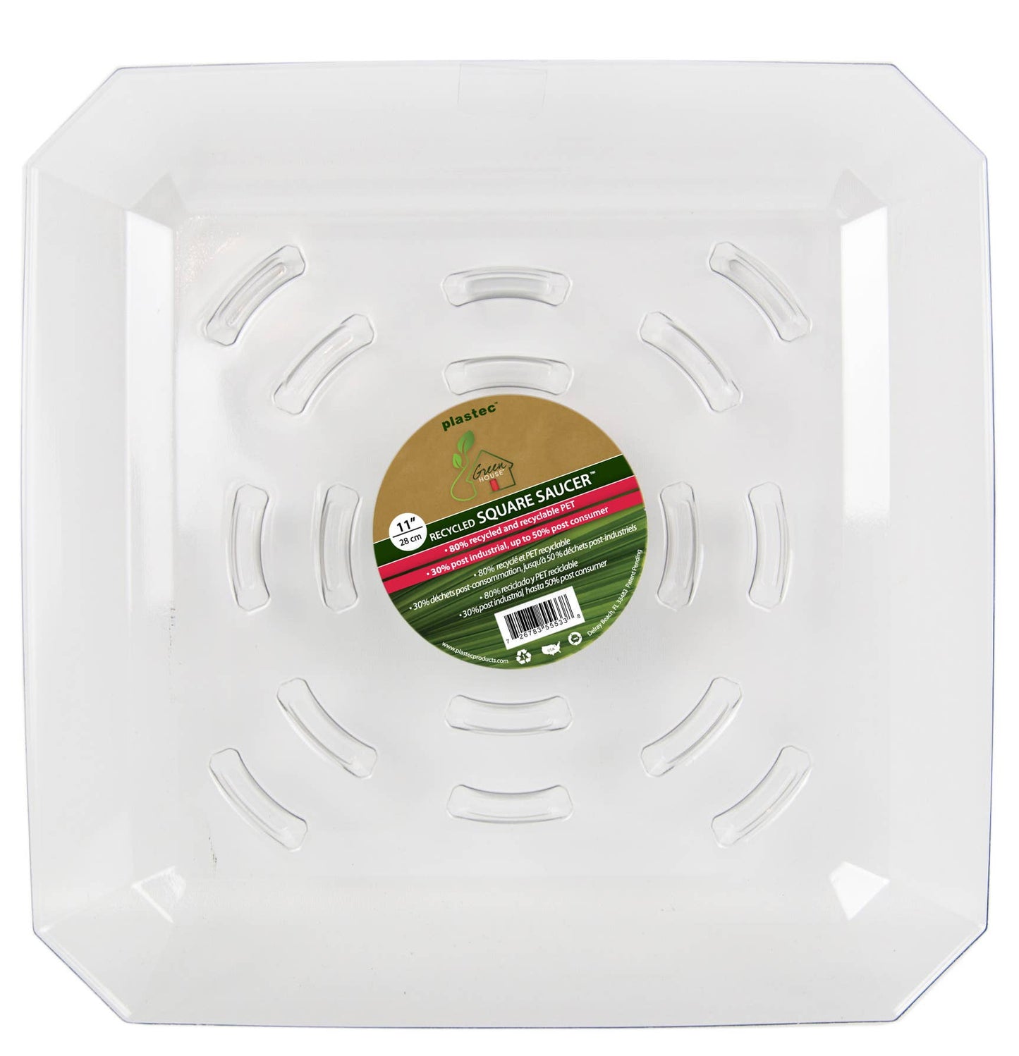 Square Recycled Saucer - Clear Plastic
