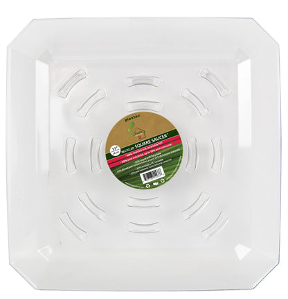 Square Recycled Saucer - Clear Plastic