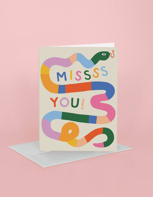 Missss You Snake Greeting Card