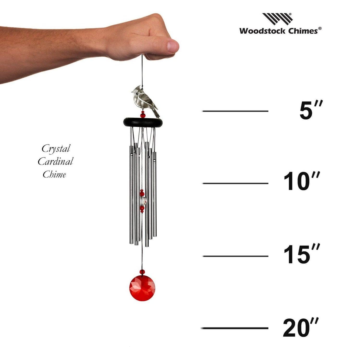 20 in. Woodstock Crystal Cardinal Chime