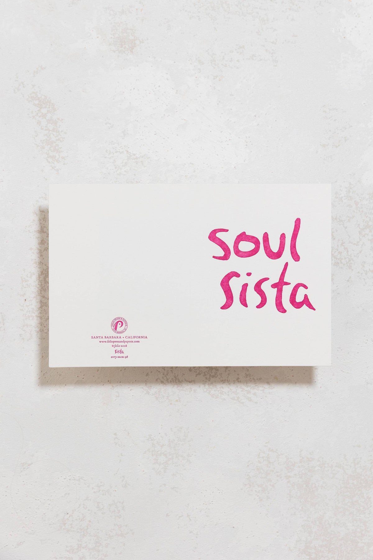 Soul Sista Letterpress Greeting Card