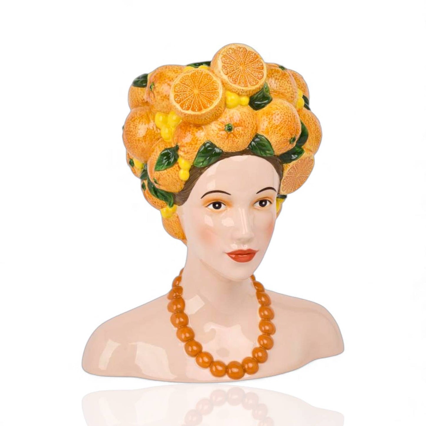 Orange Lady Head Vase