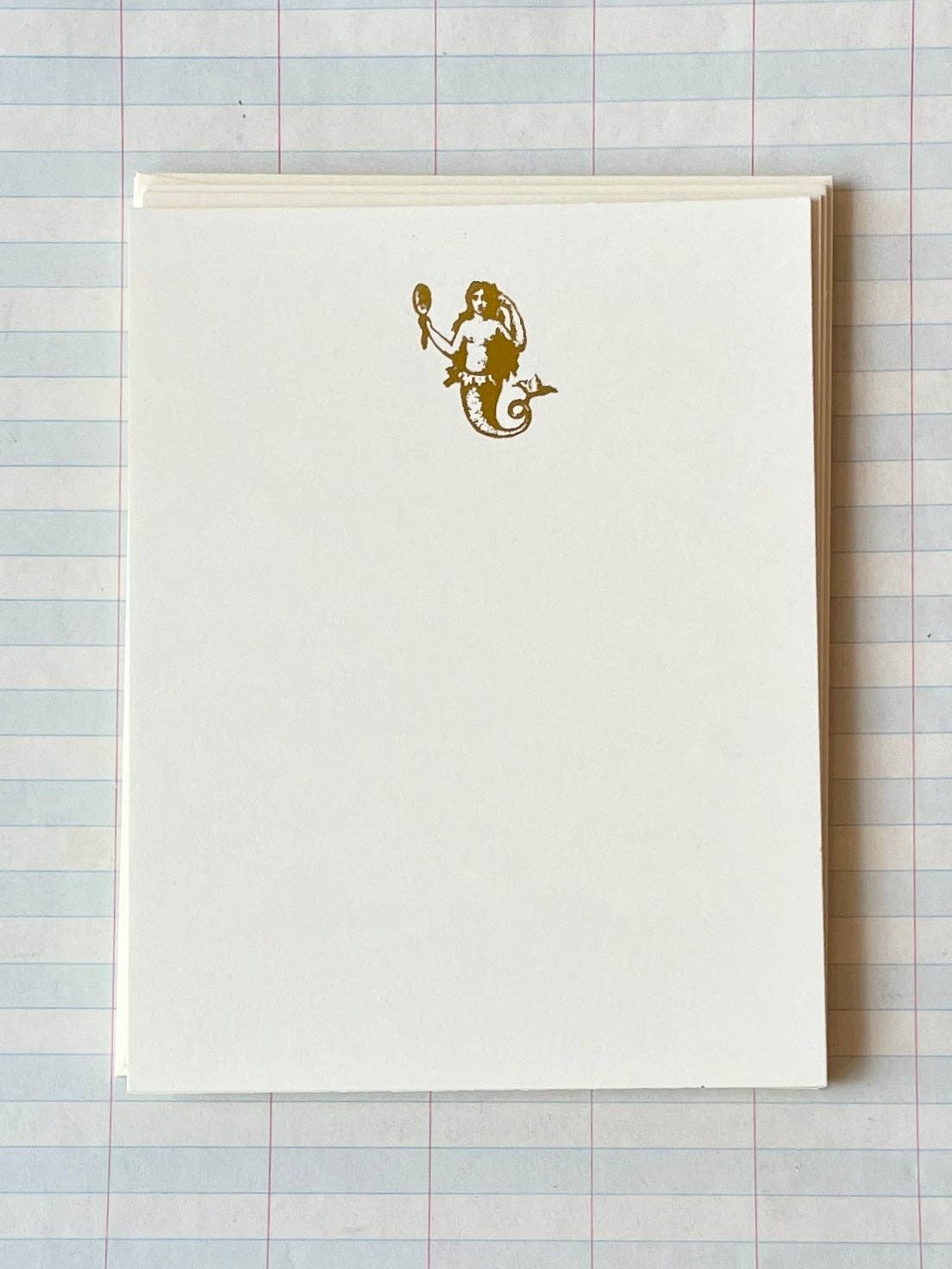 Foil Pressed Mermaid Note Card Set
