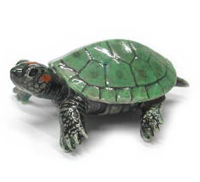 Porcelain Green Turtle Figurine