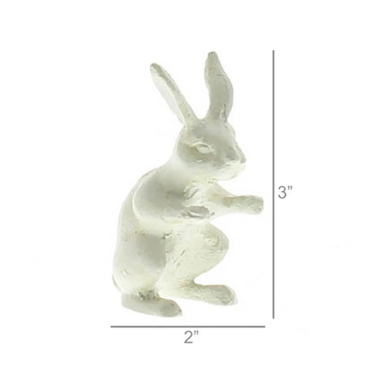 Curious Rabbit - Cast Iron Hare - Antique White