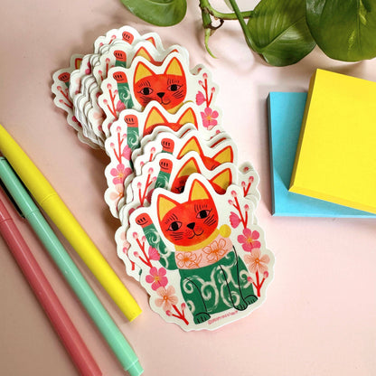 Japanese Lucky Cat Sticker