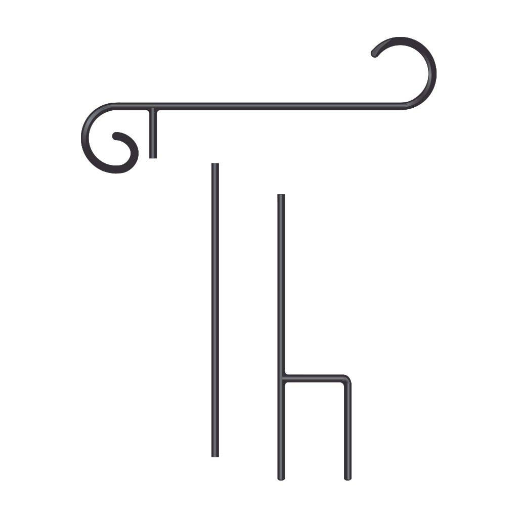 40" H 3 pcs. Breakdown Garden Flag Hardware Metal Pole