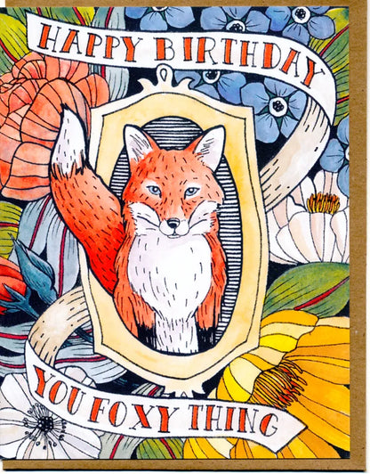 Happy Birthday You Foxy Thing Card
