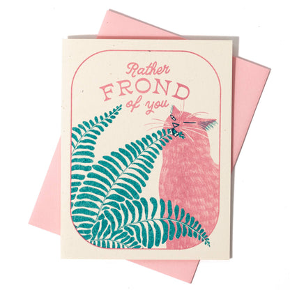 Rather Frond of You Fern Cat Greeting Card
