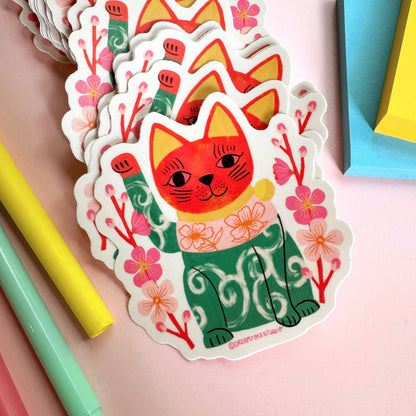 Japanese Lucky Cat Sticker
