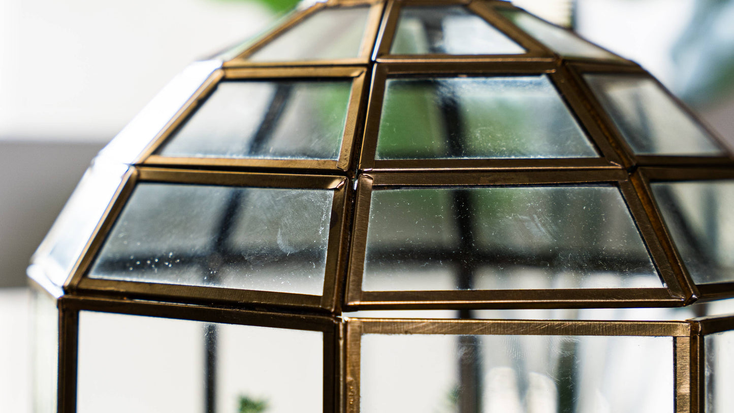 Large Birdcage Glass and Metal Terrarium 10 x 9