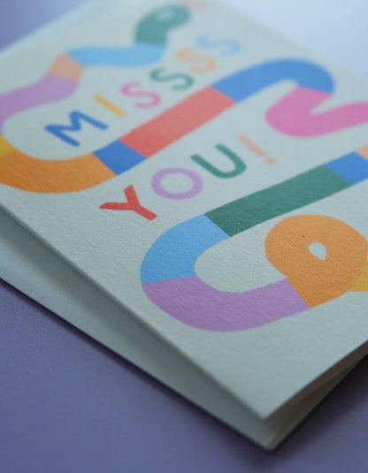 Missss You Snake Greeting Card