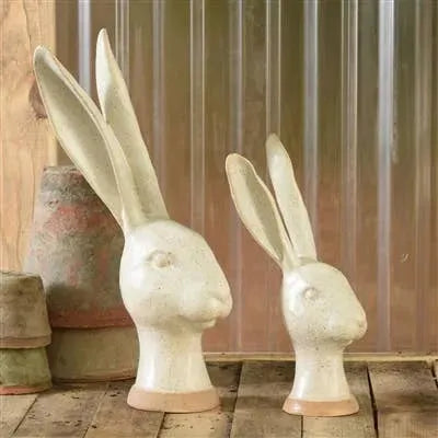 Hare Head, Ceramic - Lrg - Matte White