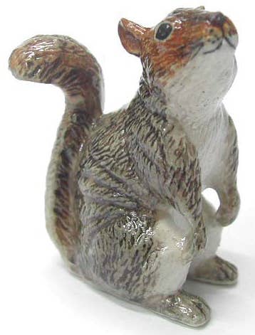Porcelain Standing Gray Squirrel Figurine