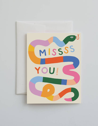 Missss You Snake Greeting Card