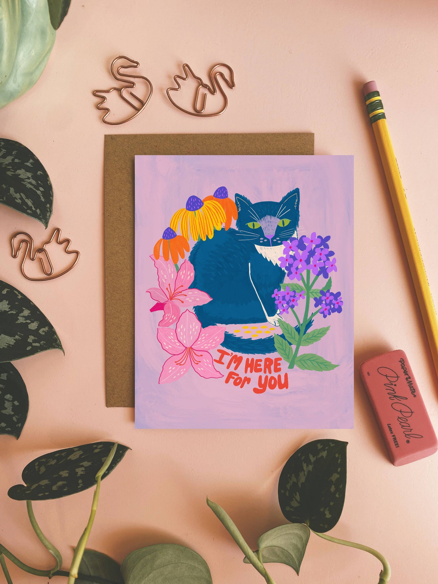 I'm Here for You Cat Greeting Card