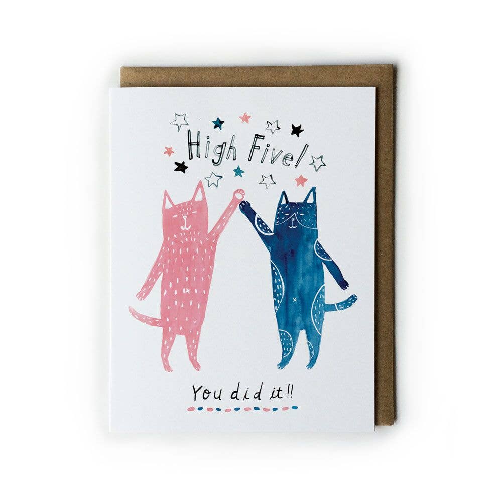 Cat High Five Greeting Card