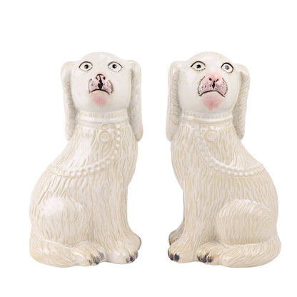White Ceramic Foo Dog Statue