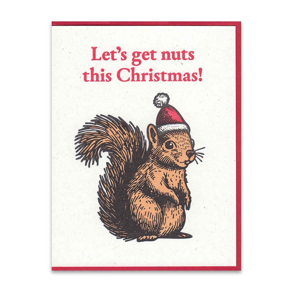 Squirrel Christmas Letterpress Greeting Card