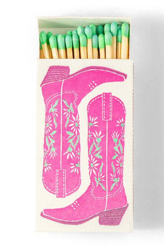 Pink Fancy Cowgirl Boots Safety Matches