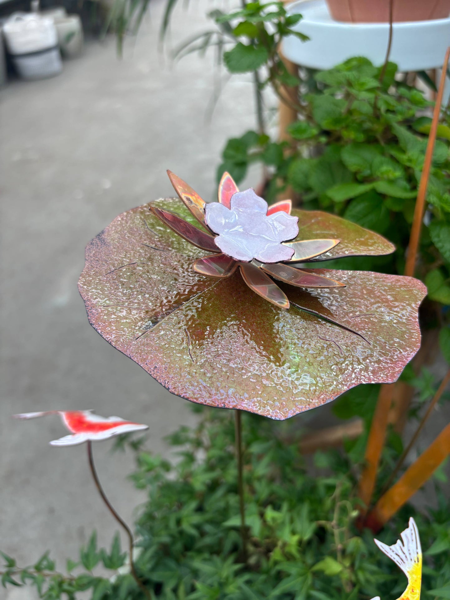 Copper Enamel Porcelain Lily Pad