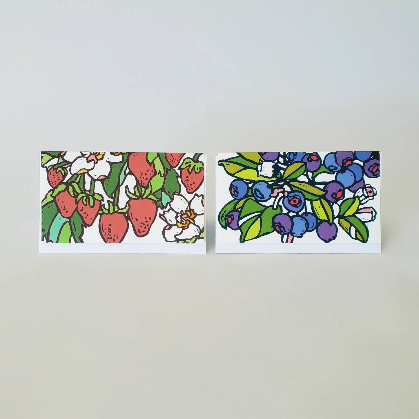 Strawberry & Blueberry Mini Note Card Set of 8 Gift Tags